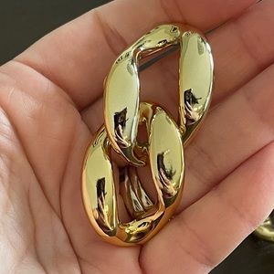 Combo - Jumbo chain link earrings and large chunky hoops